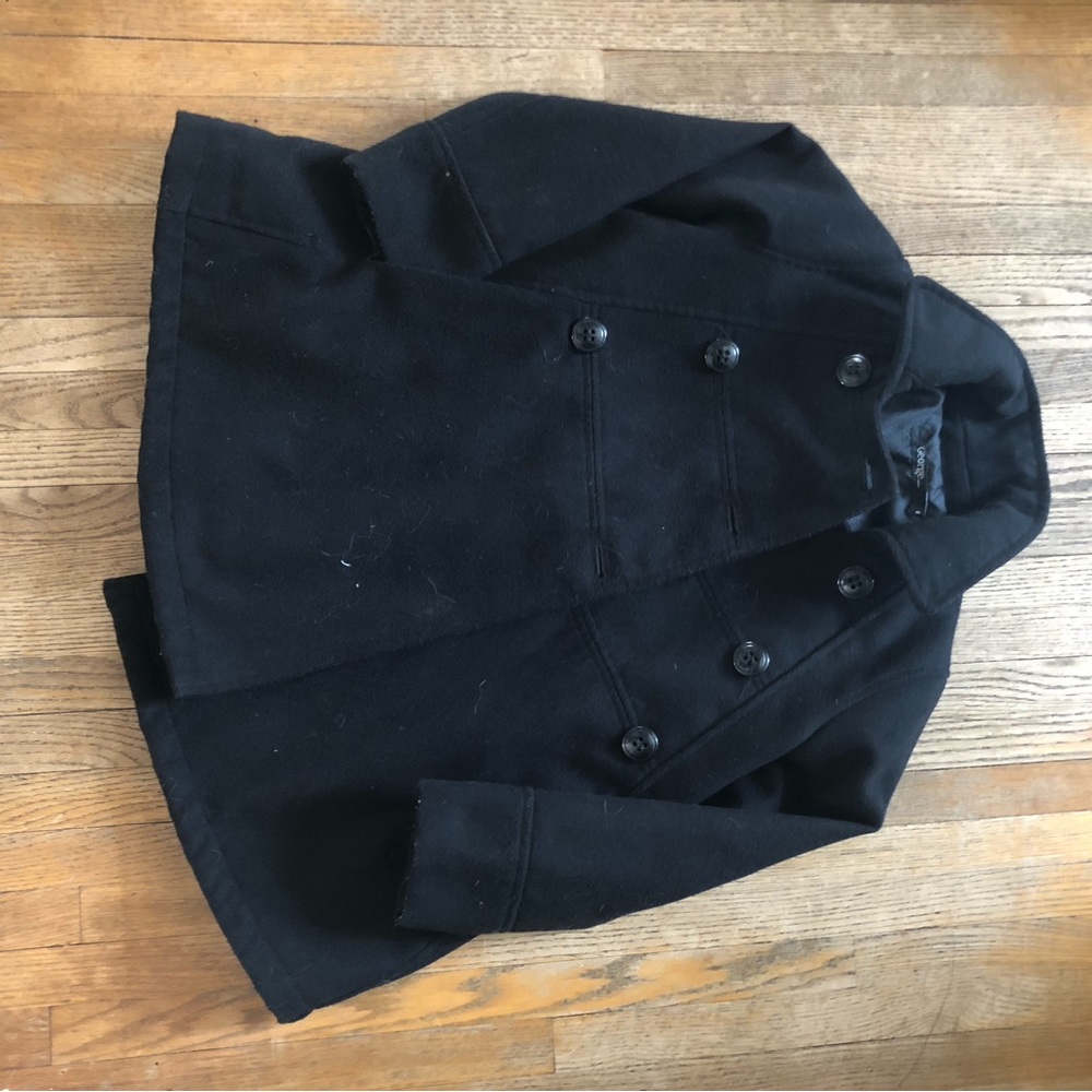 George Black Double Breasted Peacoat